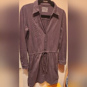 Faherty Dark Gray/Charcoal Button-Up Dress